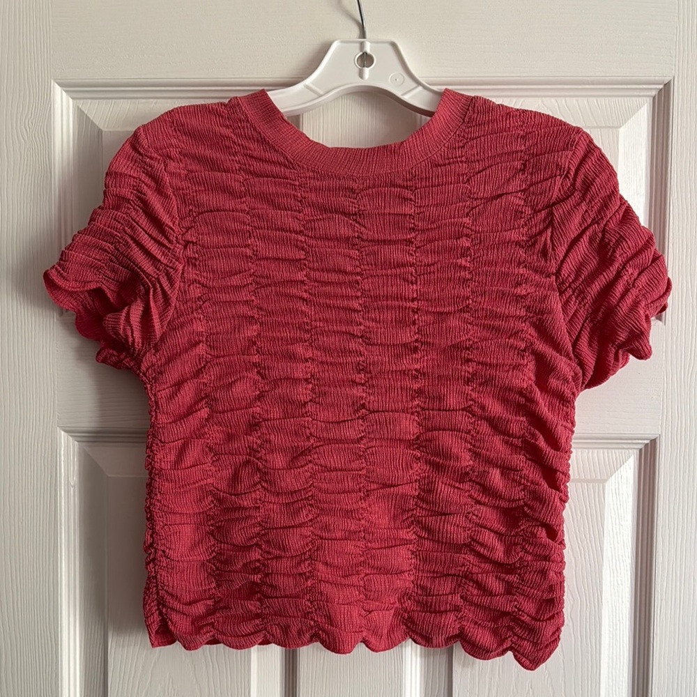 House of Harlow 1960 Coral Ruched Top